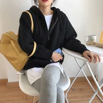 안녕릴리 여성 캐주얼 스웨터 니트 후드 집업