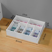 JINGHENG 세이프박스 비상금 지폐 보관함 현금 보관 통 금전함, 동전통 가로 6칸