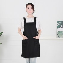 클린유니폼 주방 공방 카페 식당 서빙 바리스타 서빙용 단체 행사 기본 미용실 어린이집 민자 앞치마 H형 7컬러, 블랙