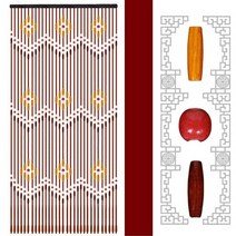 우드셔터 우드커튼 암막 90x175cm 나무 구슬 커튼 27 라인 수제 나무 블라인드