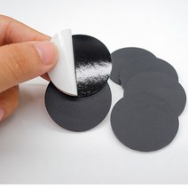 원형 조각 고무 자석 접착 스티커 테이프 2cm 50P, 블랙, 50개