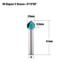 목공 절단 조각 기계 공구 1pc 6mm v 그루브 라우터 비트 cnc 조각 밀링 커터, 6x10x90도