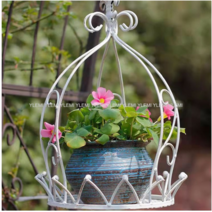 YAPOGI 철제 크라운 행잉 꽃랙 바구니 인테리어 정원장식 소품, 그린