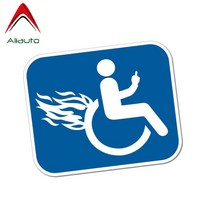 접이식 휠체어 초경량 Aliauto 재미 있은 자동차 스티커 비활성화 분노 휠체어 성격, 없음