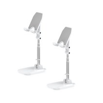 테블릿PC 스마트폰 높낮이 조절 탁상형 거치대 2개세트, 화이트2개