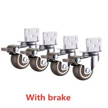 스피드랙 대차 바퀴 캐스터 우레탄 앵글 호차 의자 고정 교체 4PCS 부드러운 고무 유모차 침대 홈 84, 2인치, 브레이크로