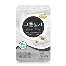 헬로 코튼실키 3겹 천연펄프 롤화장지 20m, 1팩, 30롤