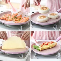 조리 도구 실리콘 아침 식사 케이크 냄비 10/8 인치 피자 접시 계란 후라이 스틱 베이킹 오믈렛 팬 일본식, 01 8inch 20cm