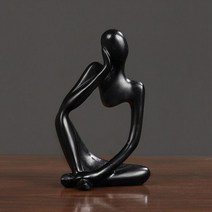 나무 조각품 정원 조각품 브론즈 조각품 북유럽 스타일 조각 현대 미술 사상가 동상 수지 추상 입상 홈 인테리어 사무실 데스크탑 수제 공예 장식, bk2
