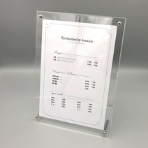 을지메뉴 투명 아크릴 3종 액자 거치형 테이블 게시판 안내 알림판 POP 메뉴판 4x6형 5x7형 A4 3종 모음, 아크릴 A4