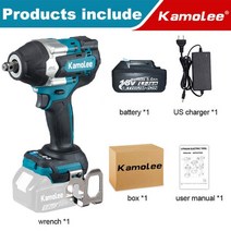 전동임팩 Makita 배터리용 kamolee 1800 Nm 전기 임팩트 렌치 브러시리스 하이 토크 12 인치 자동차 수리 무선 전동 공구, 4.1 Bat US Carton Set