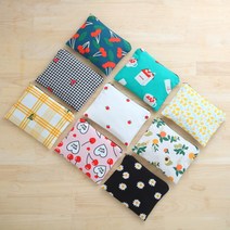 [천삼백케이] [나미꼬의퀼트카페] 10개세트 17cm지퍼파우치만들기 생리대파우치, 원단랜덤