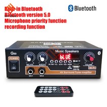 매장용 앰프 음악감상 입문용 G50 800W 블루투스 5.0 전력 증폭기 모듈 사운드 장비 홈 음악 스피커 자동, 02 US Plug