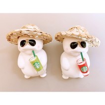 [라뮤즈캔들] 밀짚모자 지방이 1+1 세트 (선글라스 모자 별다방 리필오일 포함) 차량용 석고방향제 차량용방향제, 웨딩데이