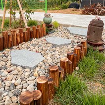 데코프릴 정원 꾸미기 통나무 울타리 (4size) 원목 나무 펜스 휀스, 중형(15-20cm)