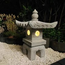 정원꾸미기 석등 석탑 정원석 조경석 둘레석 돌 램프 일본 정원 램프 블루 스톤 골동품, F형은 높이 60cm