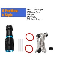 수중 방수 해루질 랜턴 xml-l2 화이트옐로우 라이트 led 손전등 낚시 손전등 토치 사용 18650 또는 26650 배터리 스쿠버 다이빙 후레시, b 스타일 - 배터리 없음, 황색 신호등