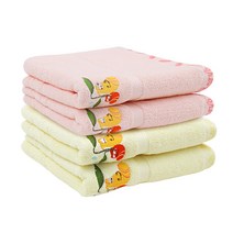 나래타올 라바 캐릭터 자수 세면타월, 1개, 옐로우