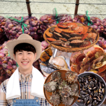 먹사부 통영 활 비단 홍 가리비 홍합 뿔소라 찜용 조개구이 세트 국산 왕 1kg 2kg 3키로 5킬로, B. (세트) 가리비(5kg)+홍합(5kg)
