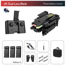 2022 Xt8 미니 4khd 픽셀 드론 Wifi Fpv 공기 압력 고정 고도 Led 라이트 Rc Quadcopter 헬리콥터 선물 소년 완구, [01] Black 3B