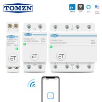 Din Rail WIFI 회로 차단기 스마트 스위치 원격 음성 제어 Ewelink APP 스마트 홈 TOMZN mcb 타이머 110V 220V 380V|서킷 차단기|, Single phase, 1개, 50A