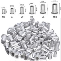 로크 인서트 나비 너트 20/100pcs 알루미늄 합금 Rivnut 플랫 헤드 나사 식 리벳 Nutsert 캡 M3 M4 M5 M6 M8 M10 M12, [01] M3, [01] 20PCS