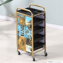 라오농 미용실 츄레이 다용도 트레이 트롤리 가위 정리대 보조바구니 미용 피부샵 추레이, 금 5 단 신기 어 + 일반 조립형 + 35x30