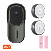 호출벨 무선호출벨 식당호출벨 가정용 테이블 Tuya-스마트 홈 비디오 초인종 카메라 야외 유선 무선 도어 벨 1080P 방수 집 보안 보호 스마트 라이프, Add 2 chimes-Type A