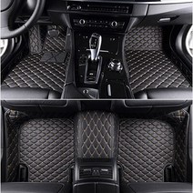 카 차량 매트 메르세데스 벤츠 자동차 맞춤형 바닥 매트 W205 C 클래스 2015-2020 년 인테리어 세부 사, 03 black beige