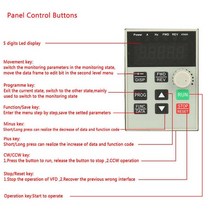 주파수변환기 헤르츠 50hz 60hz 220V VFD 변환기 단상 가변 주파수 드라이브 속도 컨트롤러 3 상 2.2kW AC, 한개옵션1, 한개옵션0