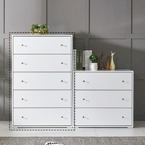 블랑누보 5단 수납장 침실 안방 빅 대형 키큰 깊은 폭넓은 높은 옷 서랍장 800, 화이트(5단서랍장800)