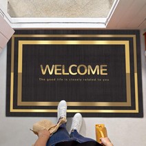 웰컴 WELCOME 매트 입구 발판 현관 업소용 입구 러그 어서오세요 발매트, 횡판(브라운) + 90x100cm(가로판)
