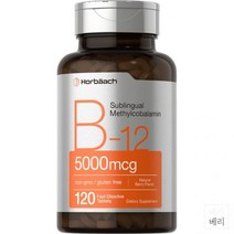미국 Horbaach 호바흐 비타민 B12 메틸코발라민 5000mcg 120정
