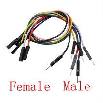 아두이노 키트 코딩 입문 교육 보드 점퍼선 10 개/몫 2.54mm 남성 여성 브레드 보드 점퍼 와이어 케이블 커, 02 Male to Female_03 Yellow