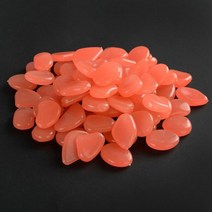 인조 자갈 장식 빛나 어둠 속에서 빛납니다 장식 야외 수조 장식 바위 수족관 믹스 컬러, 100개, 주황색