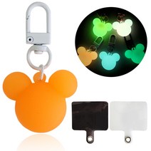 야광베어 키링 키홀더 스마트폰 diy PVC내장형 장식고리 폰꾸미기 세트, 주황세트, 1개