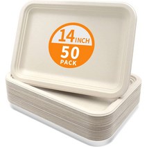 레몬케이크포장지 휘낭시에포장지 호두과자포장지 Celel 100팩 15.2cm(6인치) 튼튼한 퇴비화 종이 접시 간, 03 14 x 10 inch