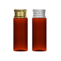 알루미늄캡 10ml 15ml 20ml 30ml 40 ml 어메니티 공병, 1개, 20ml갈색용기 실버캡