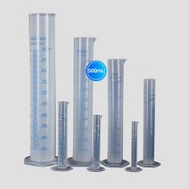 눈금 메스 실린더 500ml 두껍고 단단한 PP 과학 계량 실험 연구