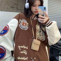 패션 루즈핏 여성 야구복 빈티지 아우터 자켓WHC23021029