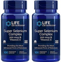 수명 연장 슈퍼 셀레늄 콤플렉스 200mcg amp 비타민 e 2팩2x100 식물성 캡슐