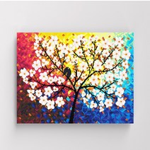 보석 비즈 큐빅 십자수 캔버스형 DIY 세트 / 행운을 부르는 나무 40x50cm