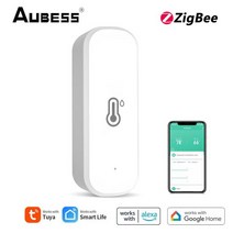 Tuya 지그비 온습도 센서 AUBESS-Tuya ZigBee/WiFi 온도 습도 홈 연결 온도계 스마트 라이프 알렉사 구글 홈과 호환 가능, [02] zigbee