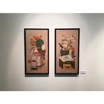 리치 책거리 4폭 민화 도안 / 책가도 민화 그리기 공모전 수업자료 돌상차림 병풍, 리치책거리 4폭-(2)