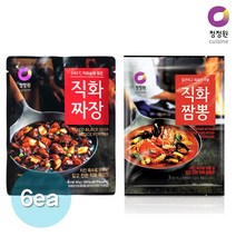 청정원 직화짜장분말80gx3개+직화짬뽕분말96gx3개, 528g, 1세트