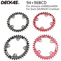 deckas 94+96 bcd 자전거 체인휠 32t 34t 36t 38t mtb 자전거 체인링 마운틴 크라운 라운드 타원형 m4000 m4050 gx nx x1 크랭크, 타원형 36t 블랙