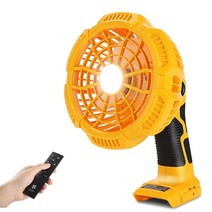 Zinkiwayr 300LM LED 조명 및 USB 포트가 있는 무선 팬 휴대용 캠핑 9W 배터리 전원 데스크 호환 Dewalt 14.4V-20V 리튬 배터리 여행 텐트 사
