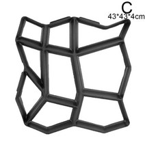 콘크리트 금형 포장 가든 ReusableDIY 플라스틱 경로 제조기 스테핑 스톤 시멘트 벽돌 정원 돌 도로, 03 C