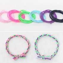 [펠트친구] 무지개고무줄 / 고무줄 고무 매듭 팔찌 만들기 끈 반지 밴드 공예 머리고무줄, 형광핑크 100cm3개