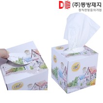 미용티슈 토미 2겹 100매 미니정사각 곽 사각 화장지 휴지 종이 천연펄프 동방제지, 1EA